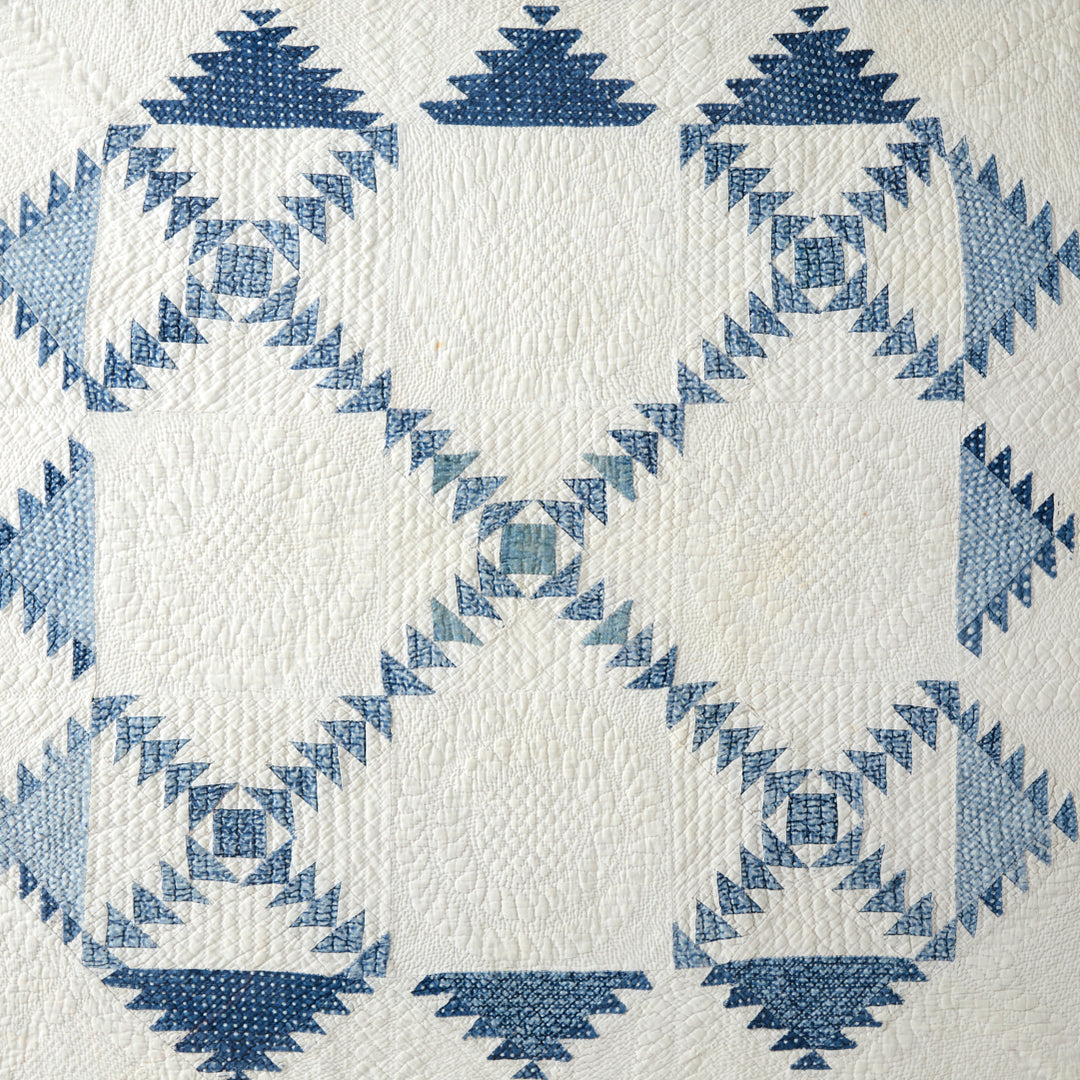 Framed Lost Ship Variation Crib Quilt, circa 1910