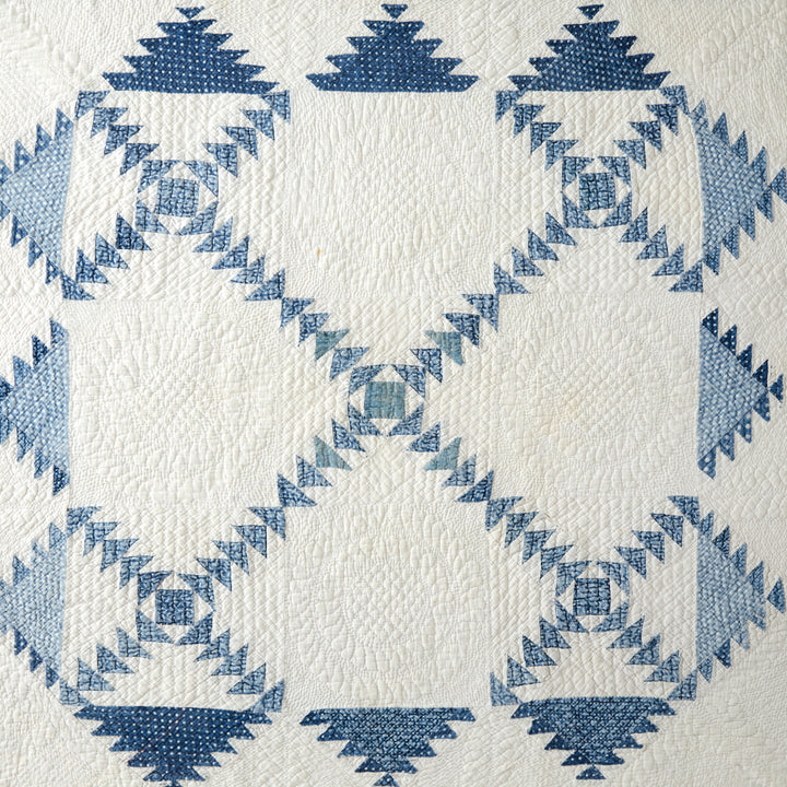 Framed Lost Ship Variation Crib Quilt, circa 1910
