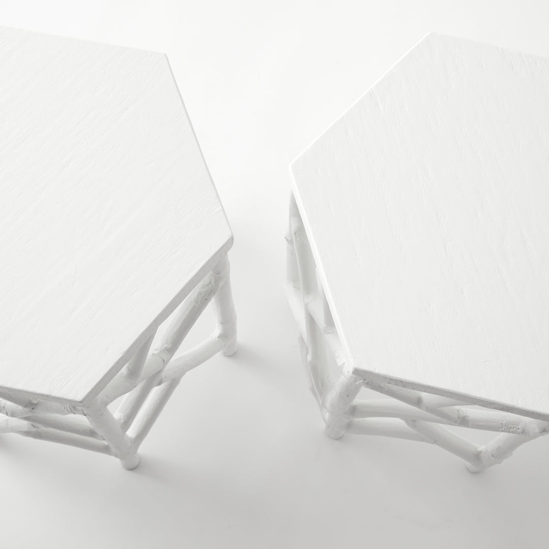 Pair of Vintage Hexagon Side Tables