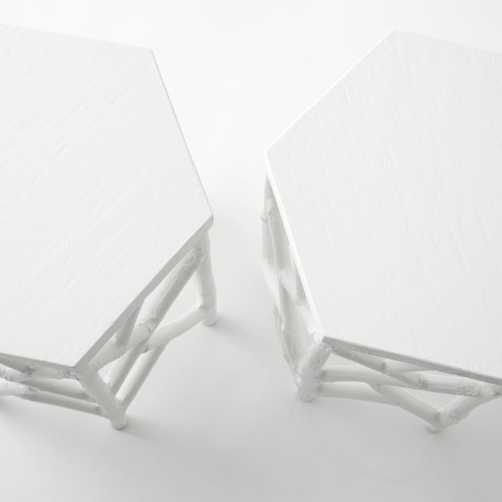 Pair of Vintage Hexagon Side Tables