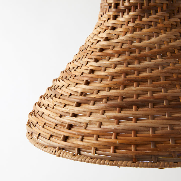 Pair of Vintage Rattan Pendant Lights