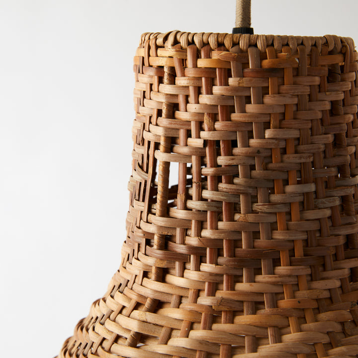 Pair of Vintage Rattan Pendant Lights