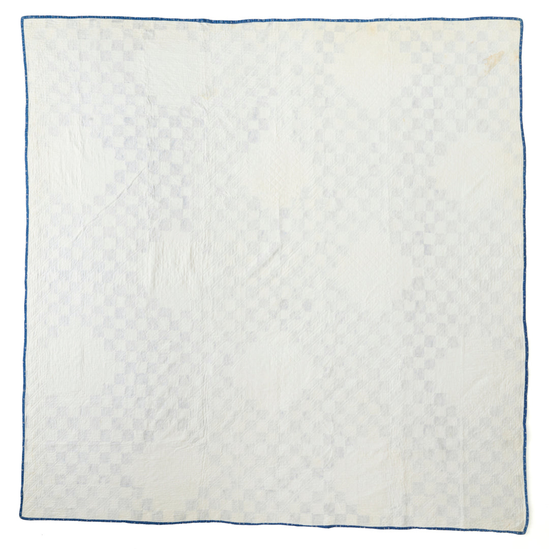 Antique Indigo Irish Chain Quilt, circa 1890-1910