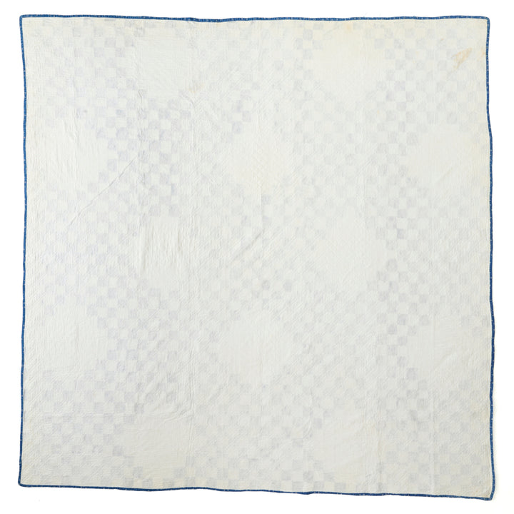 Antique Indigo Irish Chain Quilt, circa 1890-1910