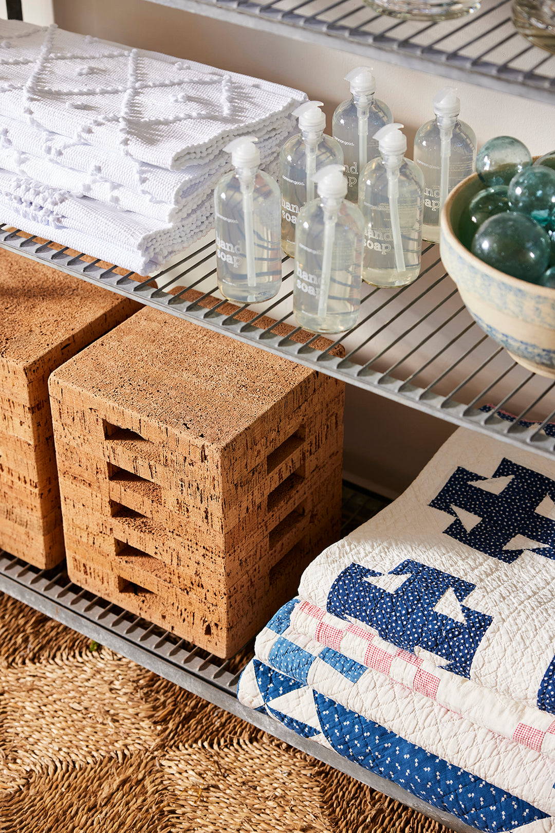 Portuguese Cotton Bath Mat, Square Pattern
