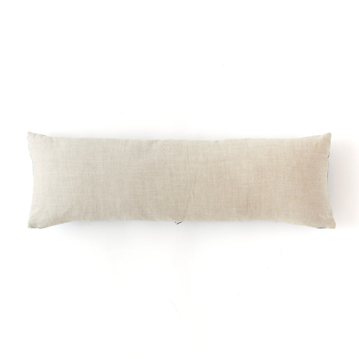Vintage Japanese Indigo and Tan Stripe Pillow