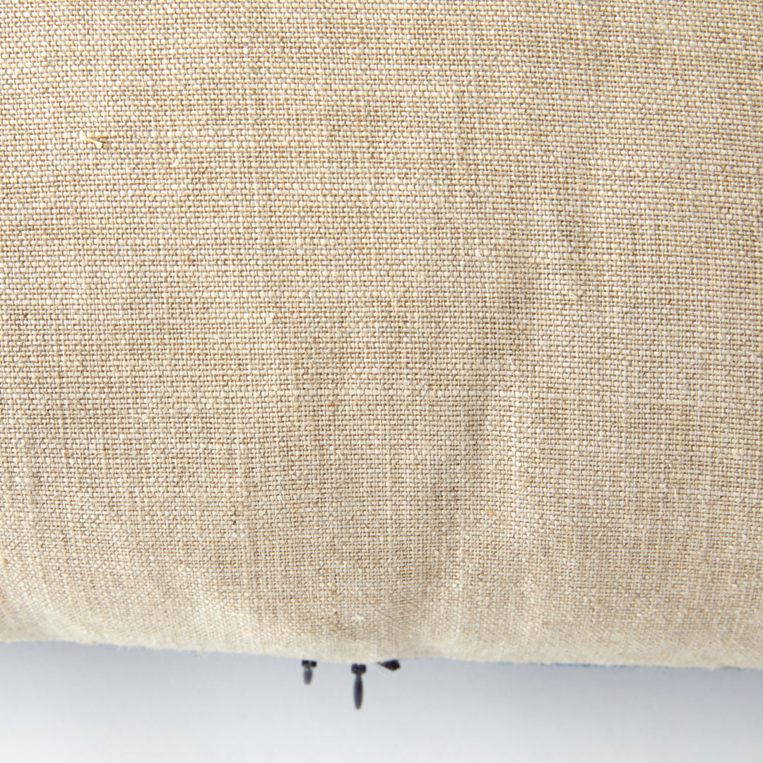 Vintage Japanese Indigo and Tan Stripe Pillow