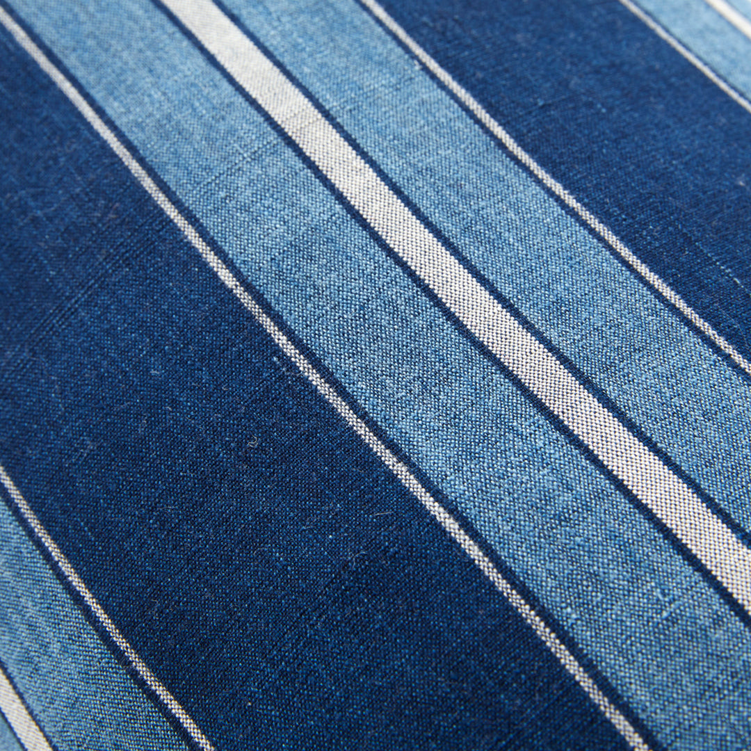 Vintage Japanese Indigo and White Stripe Pillow