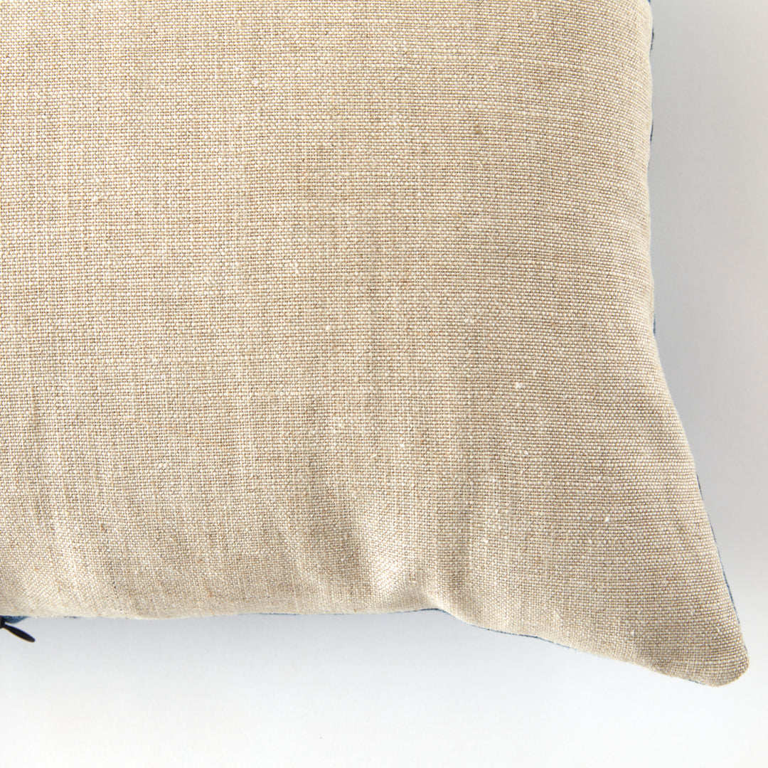 Vintage Japanese Indigo and White Stripe Pillow