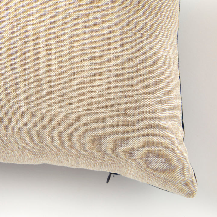 Vintage Japanese Indigo and Tan Plaid Pillow