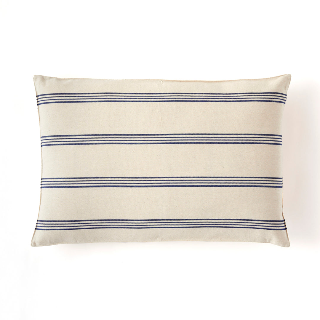 Medium Blue and White Stripe Pillow by Tensira