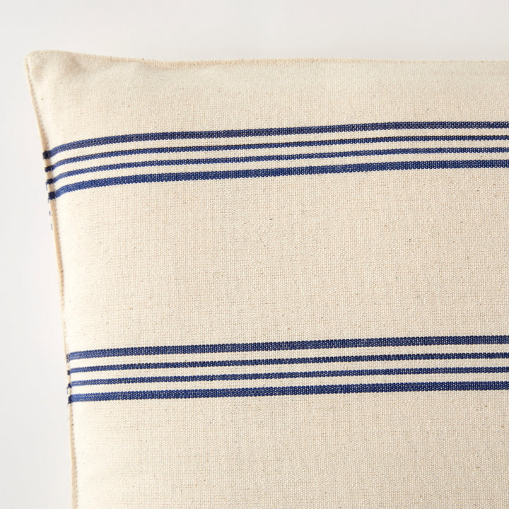 Medium Blue and White Stripe Pillow by Tensira