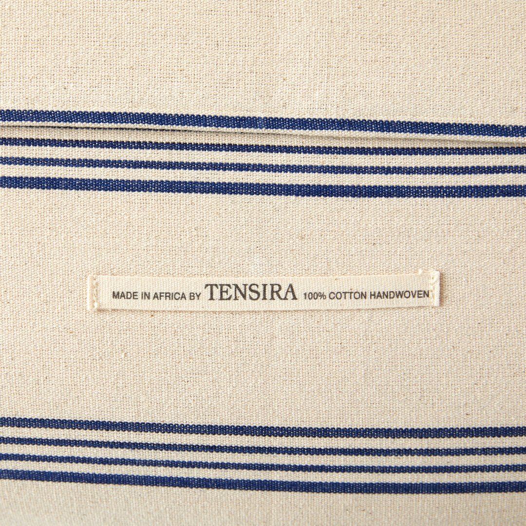 Medium Blue and White Stripe Pillow by Tensira
