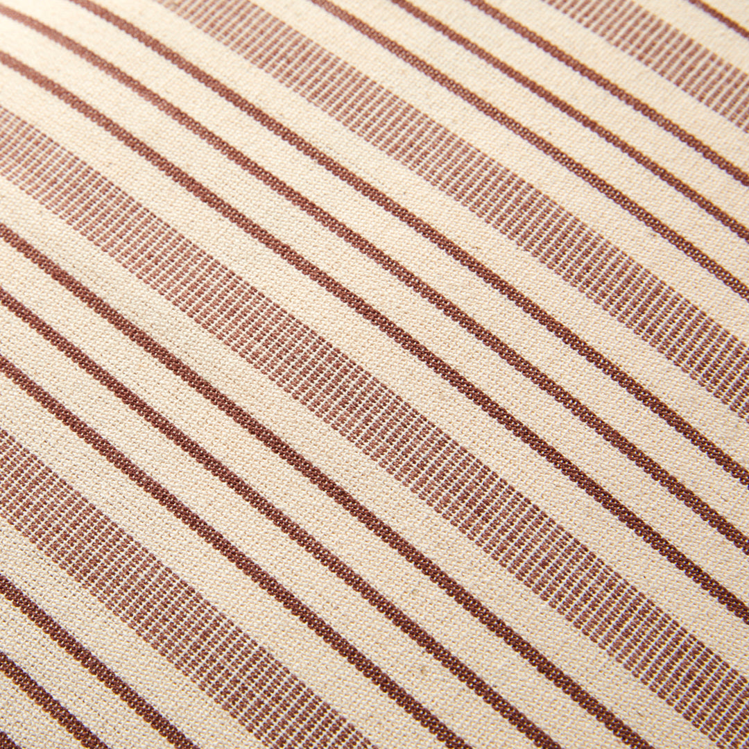 Medium Brown and White Stripe Pillow by Tensira