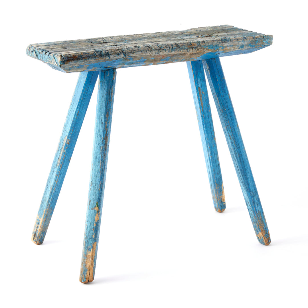 Blue Painted Milking Stool, c. 1880’s