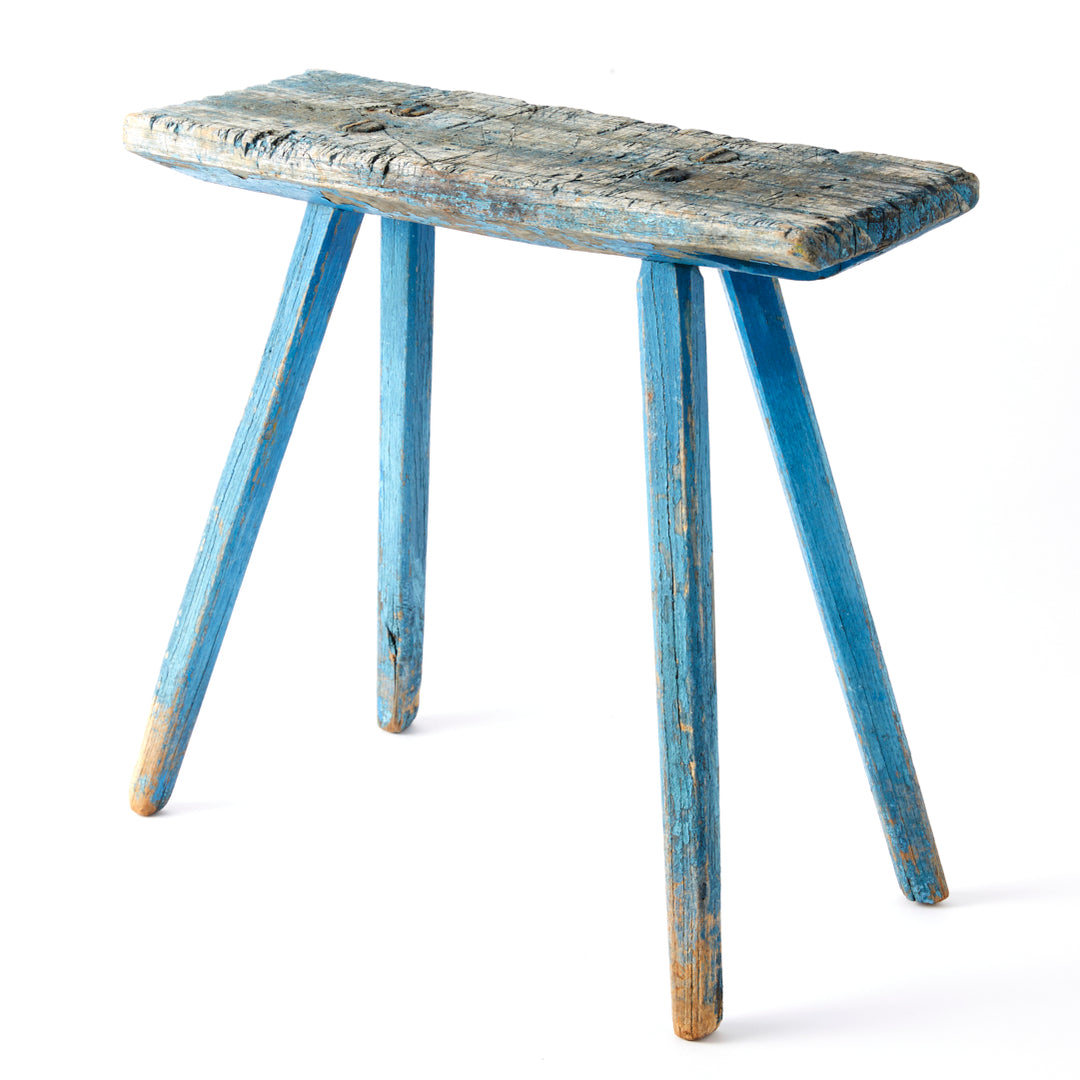 Blue Painted Milking Stool, c. 1880’s