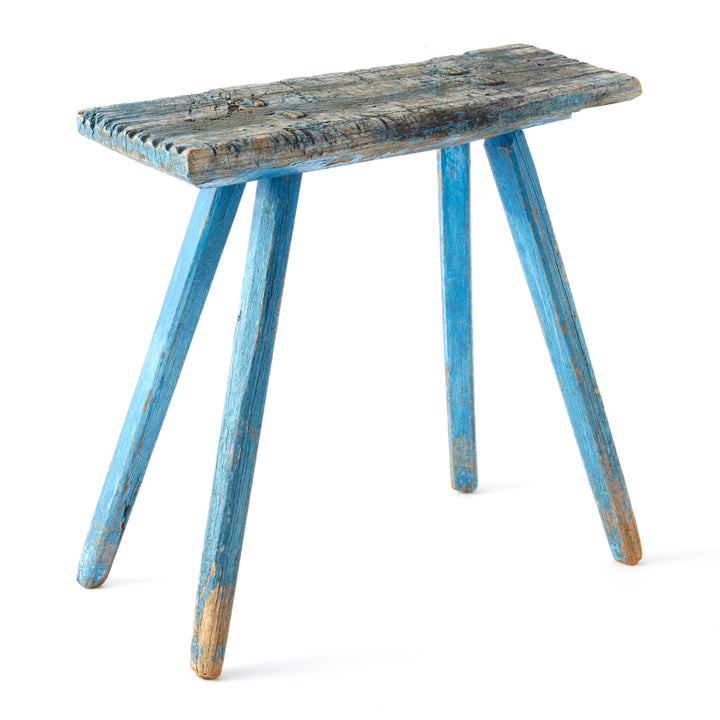 Blue Painted Milking Stool, c. 1880’s