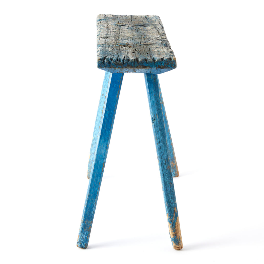 Blue Painted Milking Stool, c. 1880’s