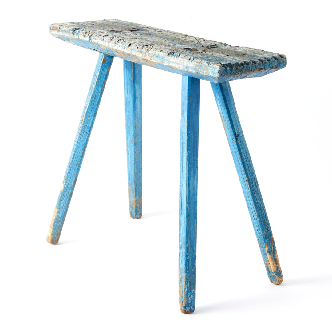 Blue Painted Milking Stool, c. 1880’s