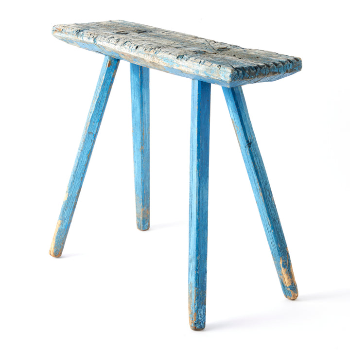 Blue Painted Milking Stool, c. 1880’s