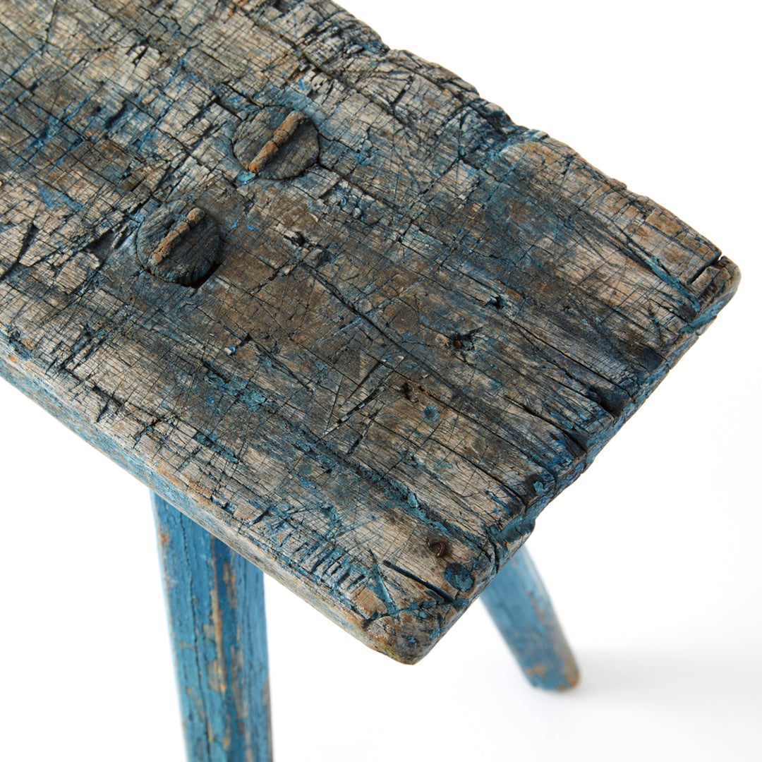 Blue Painted Milking Stool, c. 1880’s