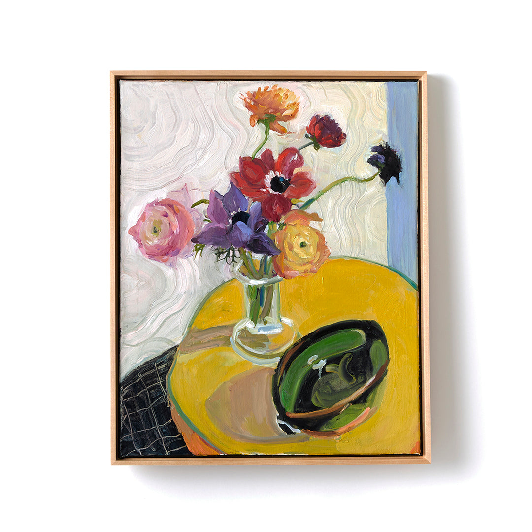 Mary Breneman, Flowers on Yellow Table