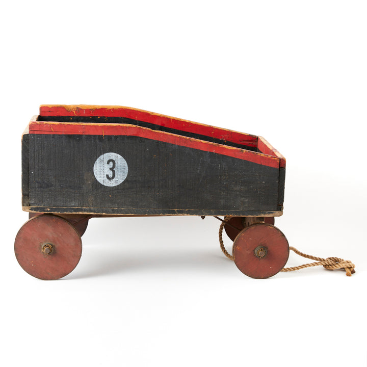 Vintage New England Wagon with Rope Pull