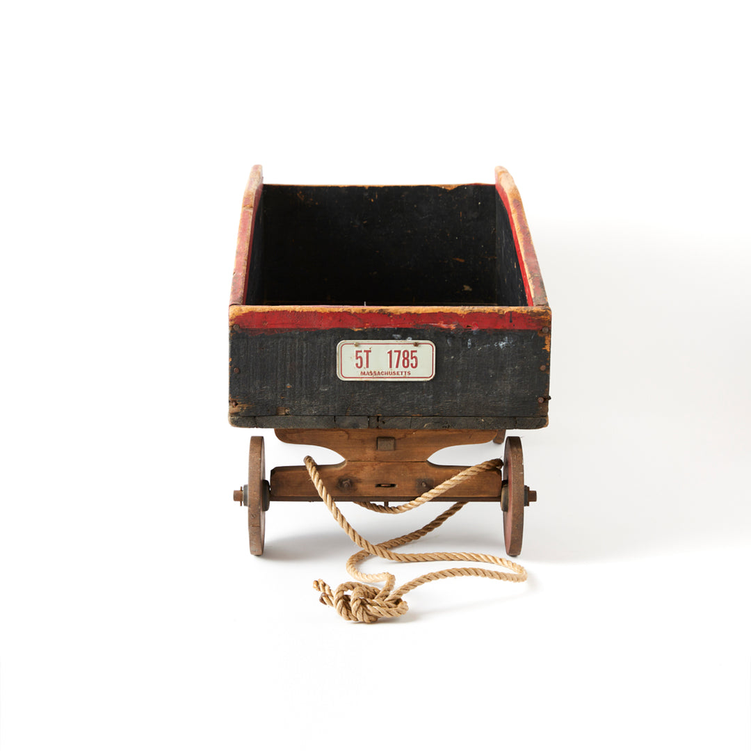 Vintage New England Wagon with Rope Pull