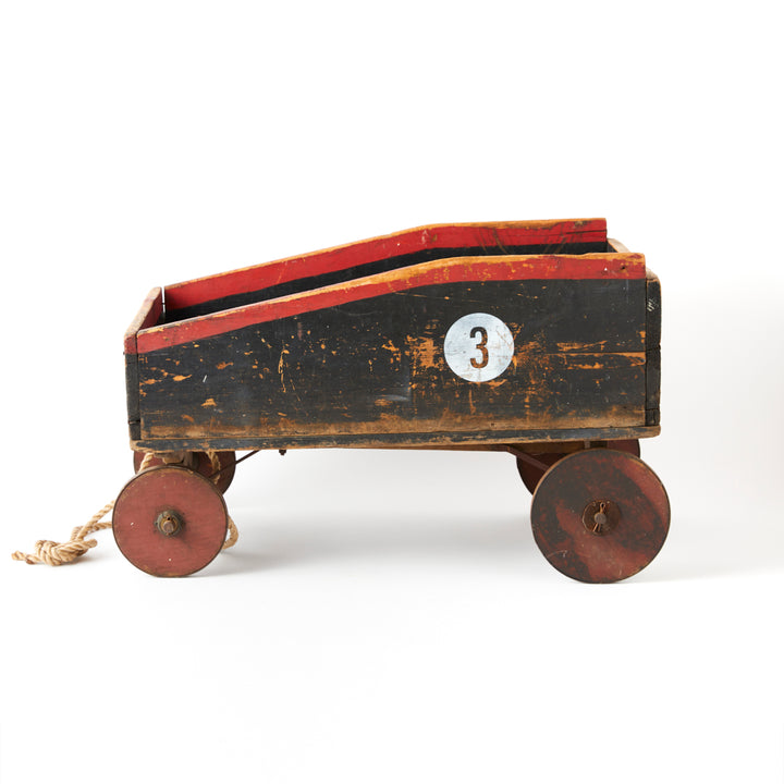 Vintage New England Wagon with Rope Pull