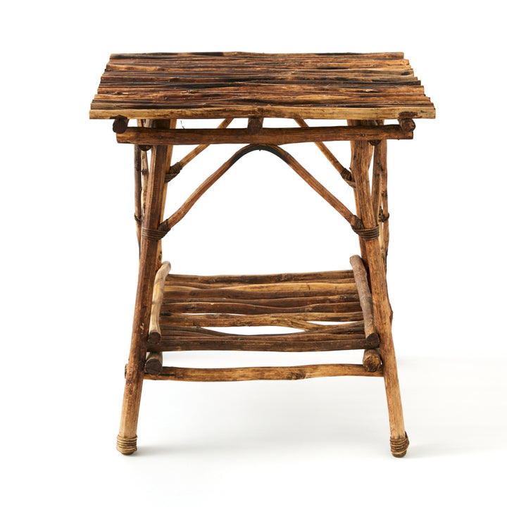 Vintage Adirondack Twig Table in Dark Wood