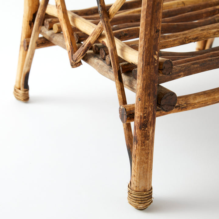 Vintage Adirondack Twig Table in Dark Wood