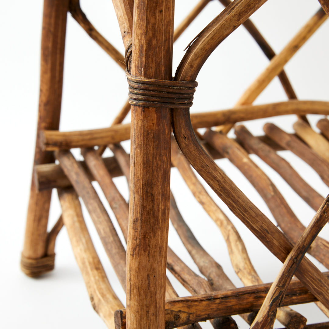 Vintage Adirondack Twig Table in Dark Wood