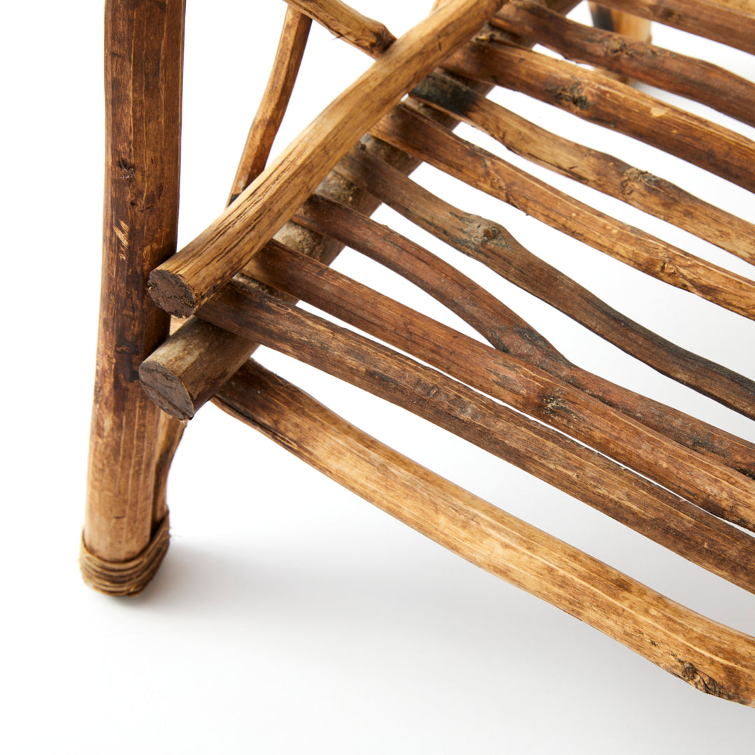 Vintage Adirondack Twig Table in Dark Wood