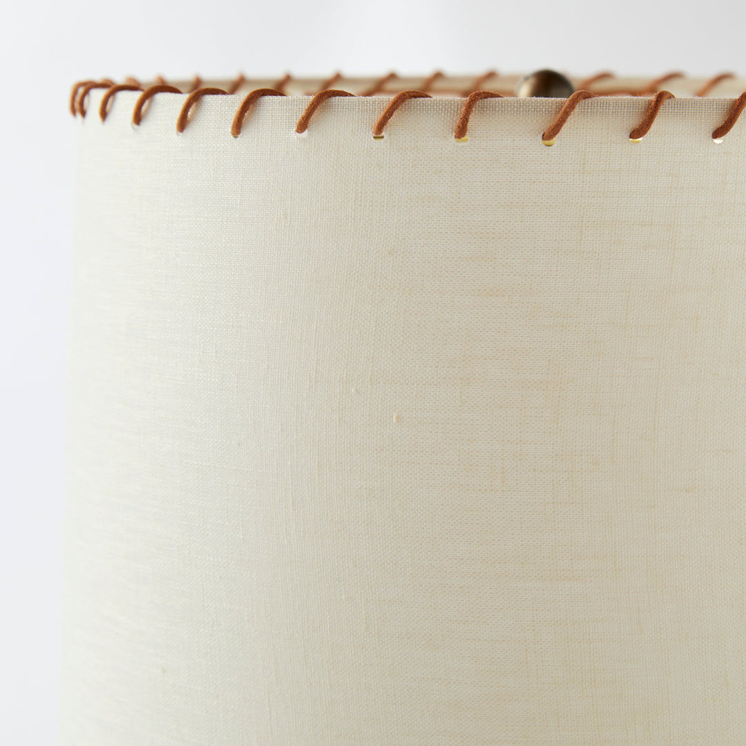 Antique Demijohn Lamp with Whipstitch Shade