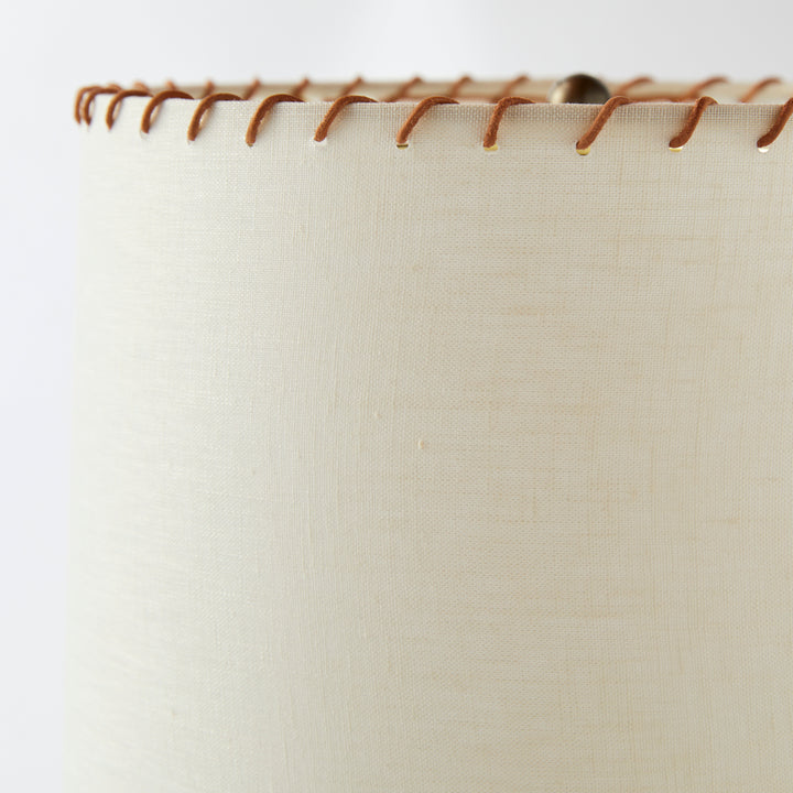 Antique Demijohn Lamp with Whipstitch Shade