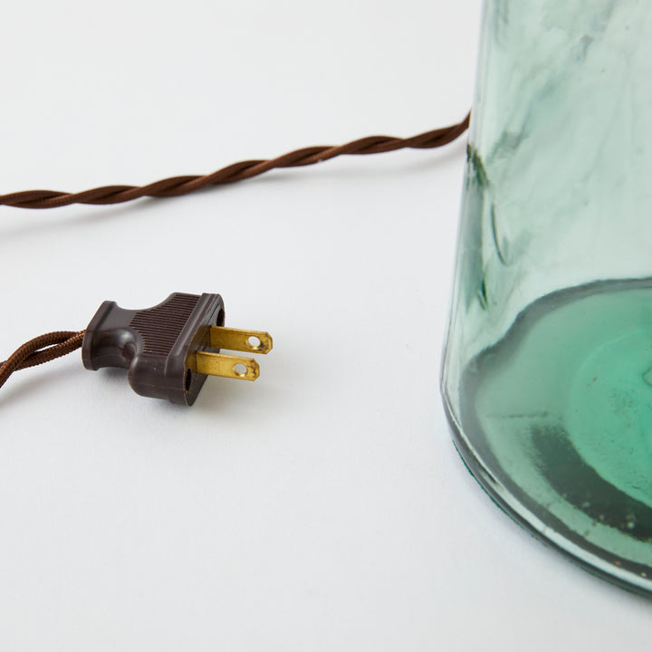 Antique Demijohn Lamp with Whipstitch Shade