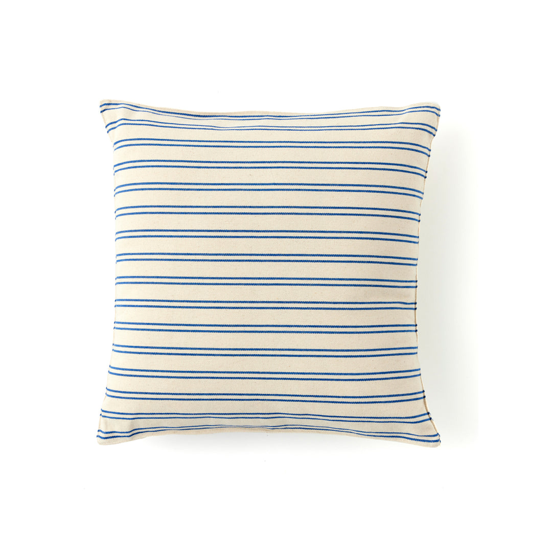 Square Blue and White Stripe Pillows by Tensira
