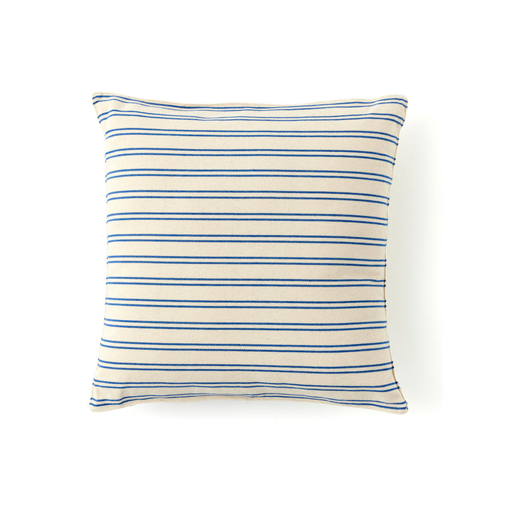 Square Blue and White Stripe Pillows by Tensira