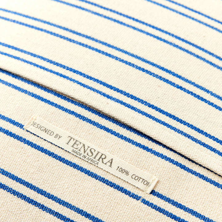 Square Blue and White Stripe Pillows by Tensira