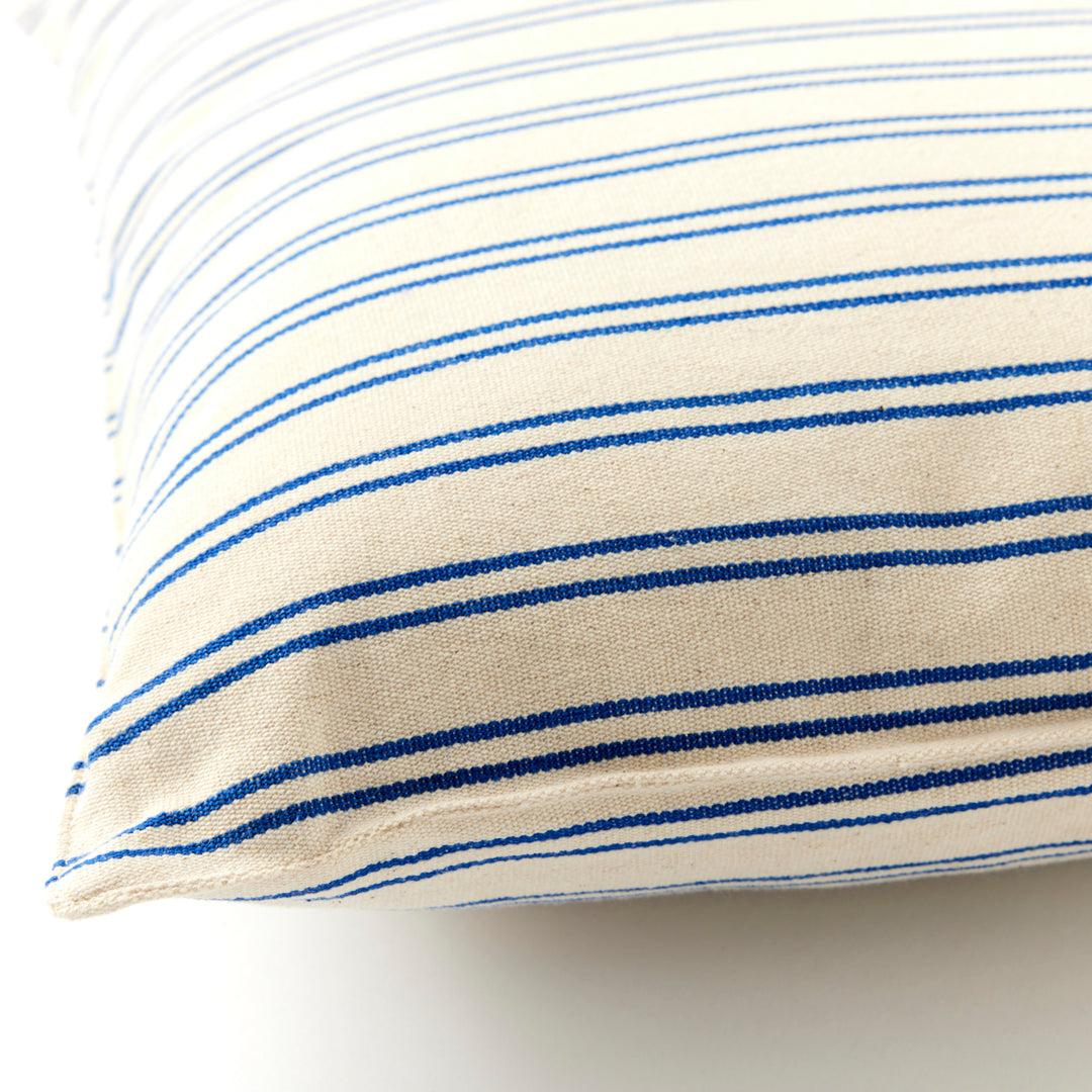 Square Blue and White Stripe Pillows by Tensira