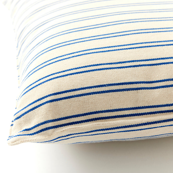 Square Blue and White Stripe Pillows by Tensira