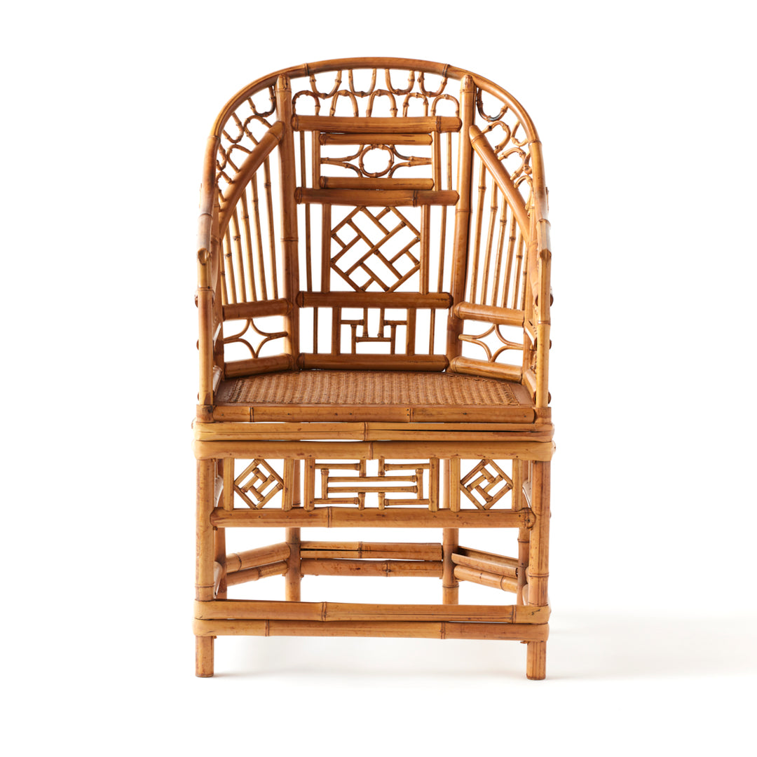 Vintage Rattan Armchair with Cane Seat