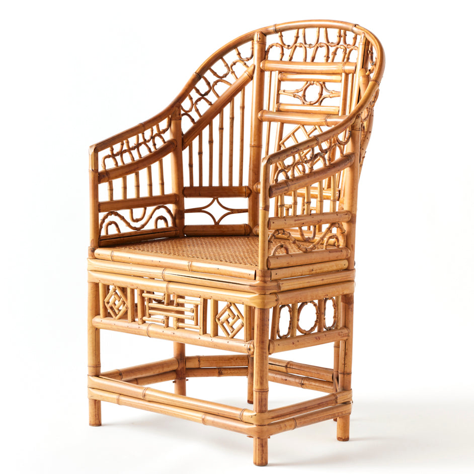 Vintage Rattan Armchair with Cane Seat