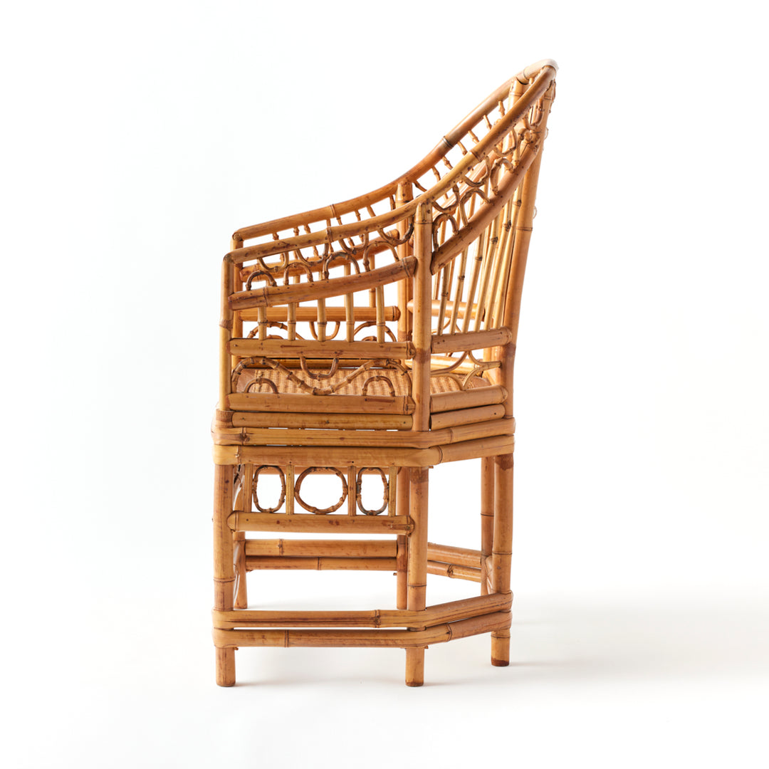 Vintage Rattan Armchair with Cane Seat