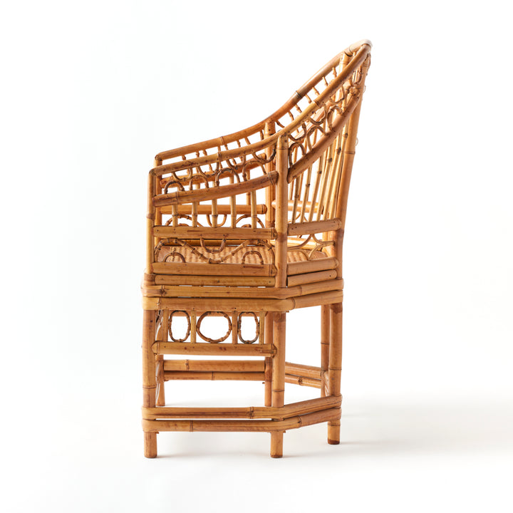 Vintage Rattan Armchair with Cane Seat