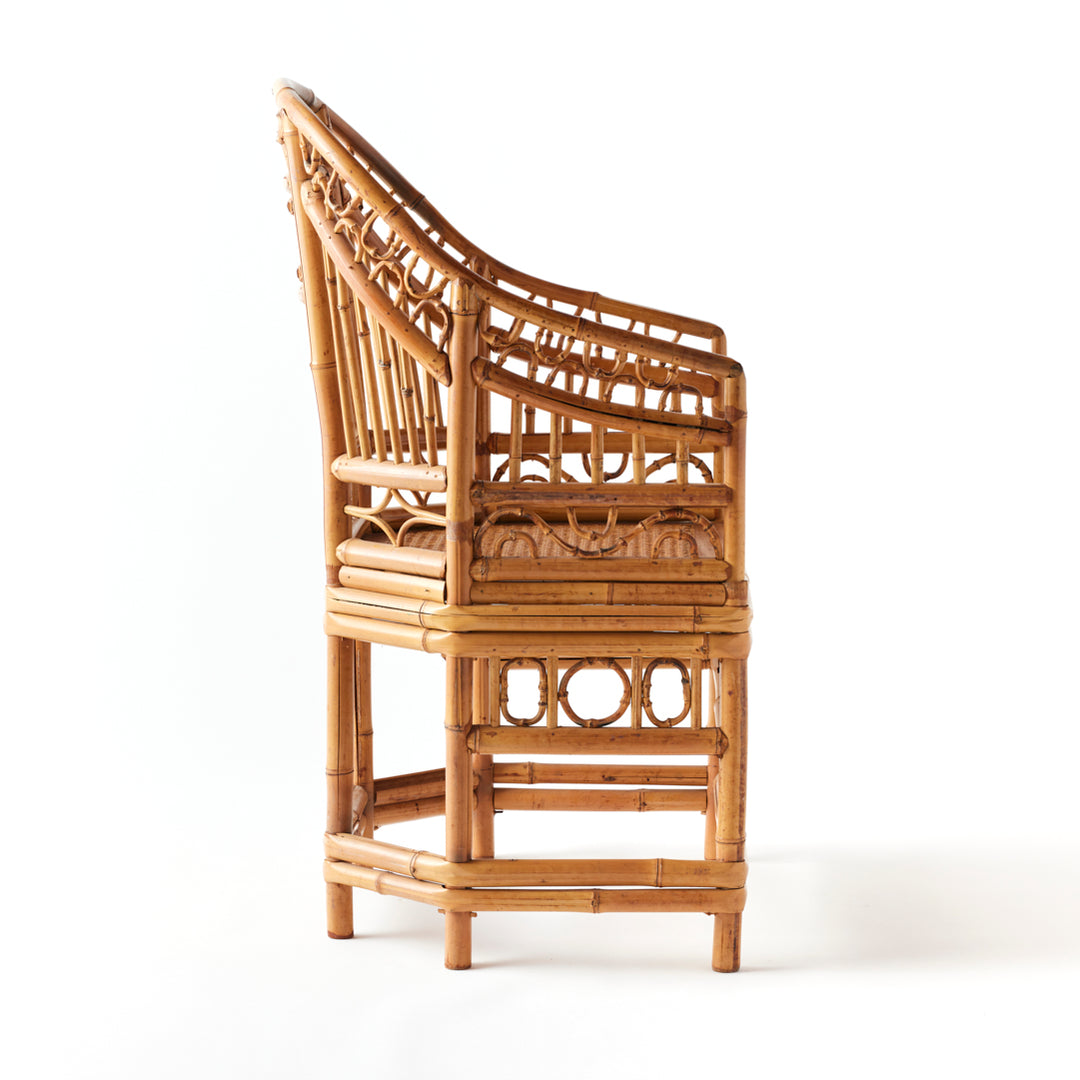Vintage Rattan Armchair with Cane Seat