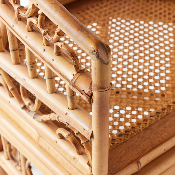 Vintage Rattan Armchair with Cane Seat