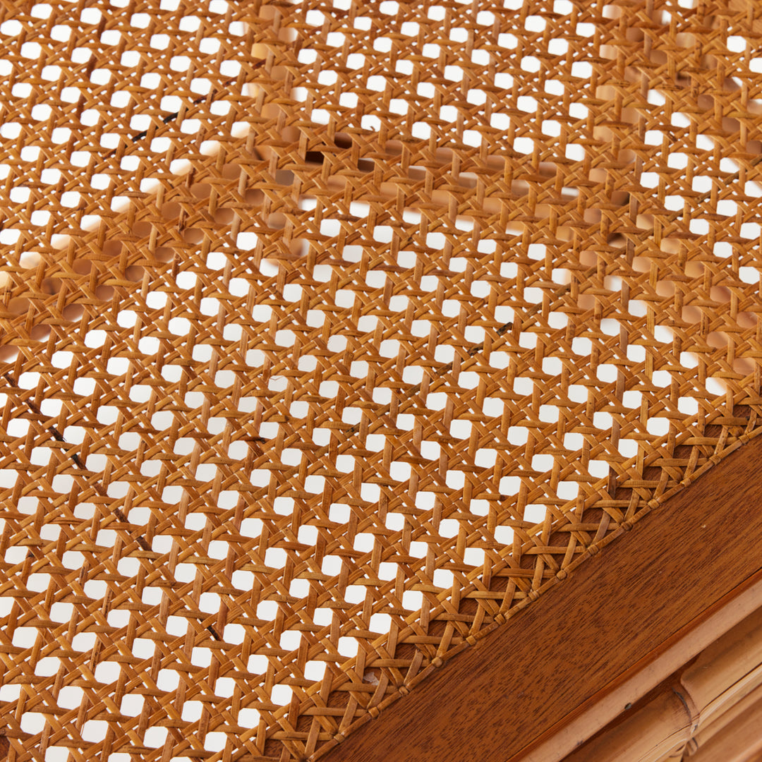 Vintage Rattan Armchair with Cane Seat