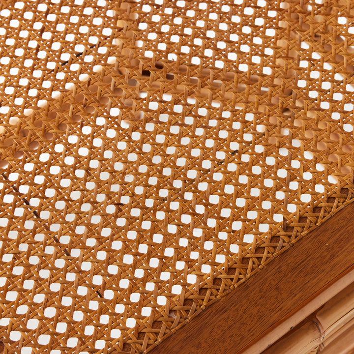 Vintage Rattan Armchair with Cane Seat