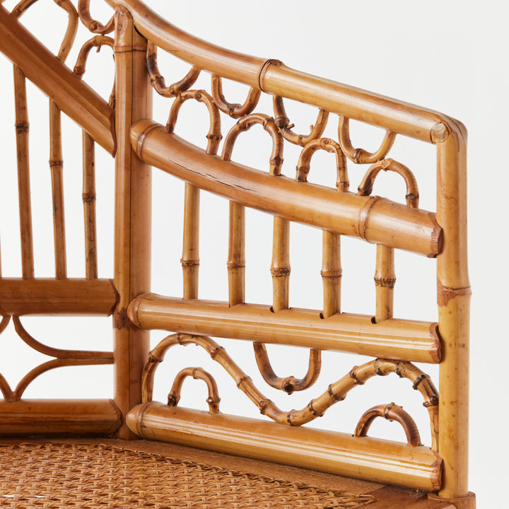 Vintage Rattan Armchair with Cane Seat